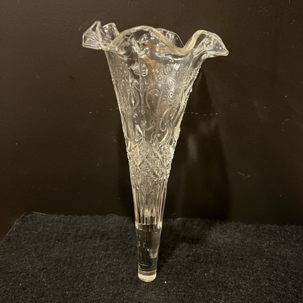 Vintage Automobile Limousine Glass Bud Vase